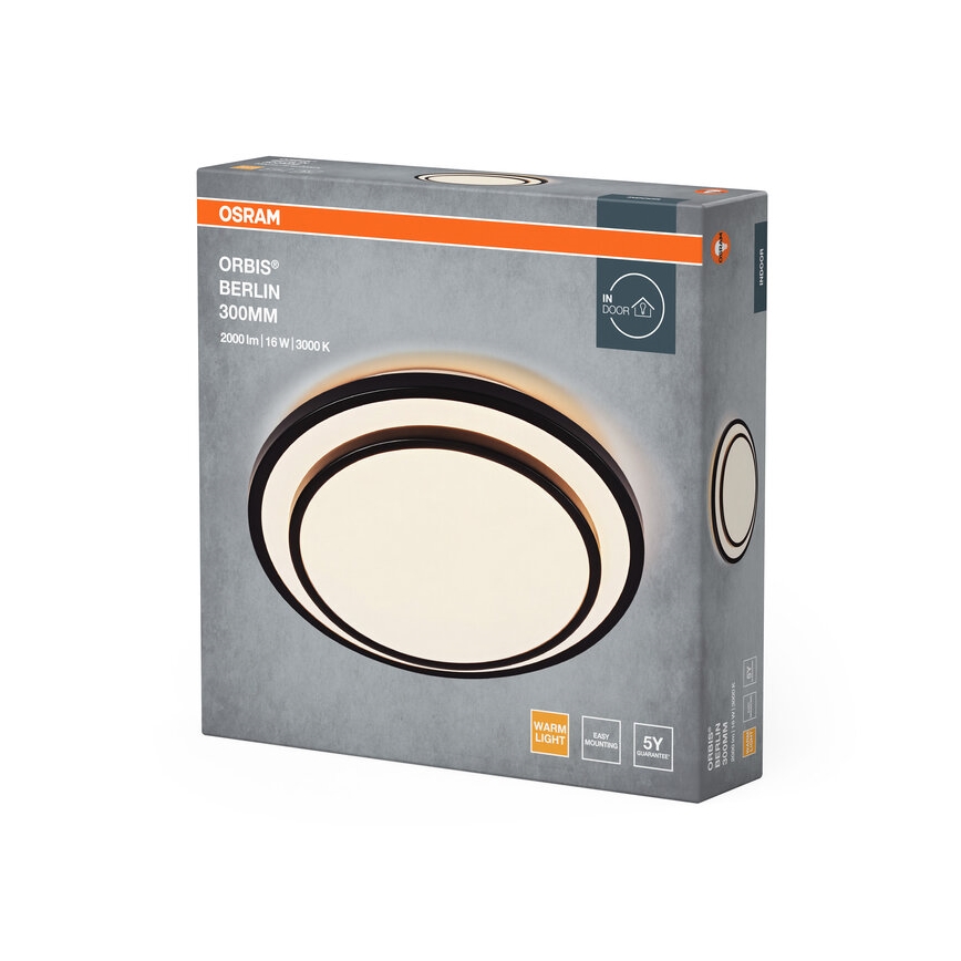 Osram - LED loftlampe ORBIS BERLIN LED/16W/230V Ø 29,3 cm sort