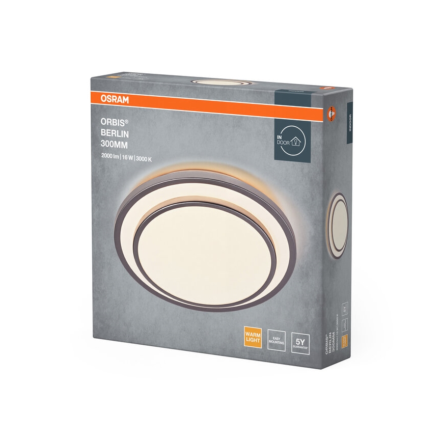 Osram - LED loftlampe ORBIS BERLIN LED/16W/230V Ø 29,3 cm sølv