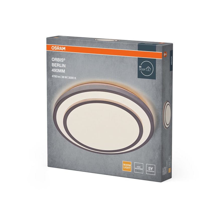 Osram - LED loftlampe ORBIS BERLIN LED/36W/230V Ø 49,2 cm sølv