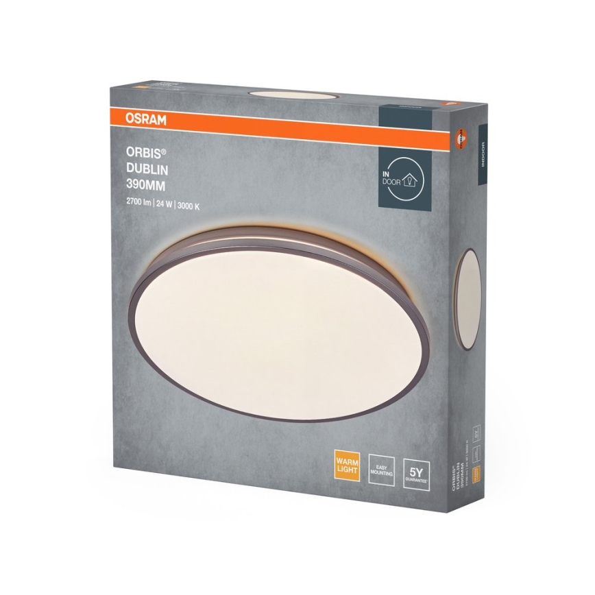 Osram - LED loftlampe ORBIS DUBLIN LED/24W/230V Ø 39 cm sølv