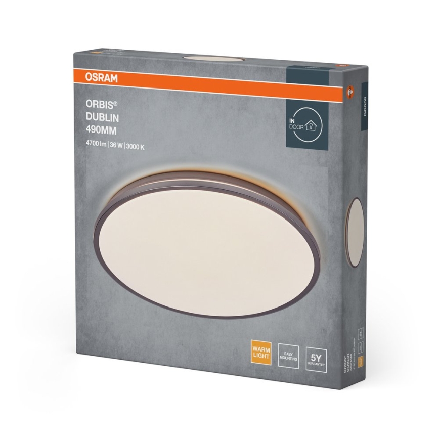 Osram - LED loftlampe ORBIS DUBLIN LED/36W/230V Ø 49 cm sølv