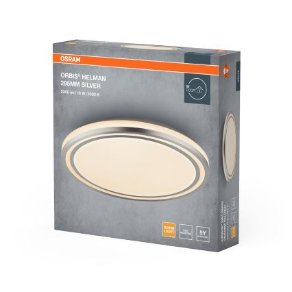 Osram - LED loftlampe ORBIS HELMAN LED/16W/230V Ø 29,5 cm sølv