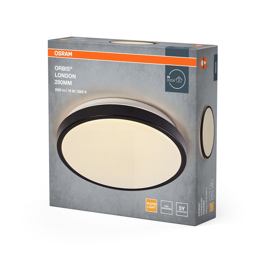 Osram - LED-loftlampe ORBIS LONDON LED/16W/230V, Ø 28 cm, sort