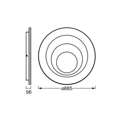 Osram - LED loftlampe ORBIS SPIRAL LED/63W/230V Ø 68,5 cm