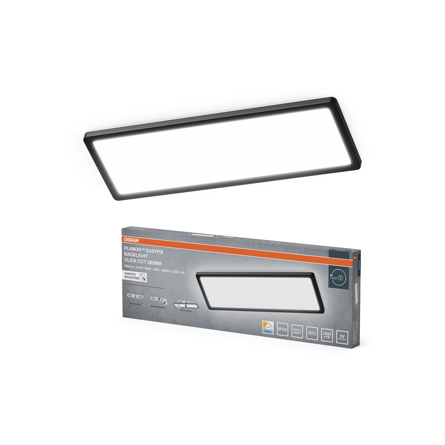 Osram - LED Loftarmatur PLANON EASYFIX LED/24W/230V 2800/4000/6000K IP54 sort
