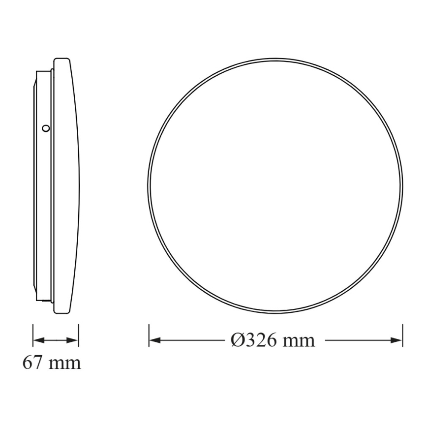 Osram - LED-loftlampe til badeværelse med skumringssensor CEILING ROUND LED/18W/230V 3000K Ø 33 cm IP44 hvid
