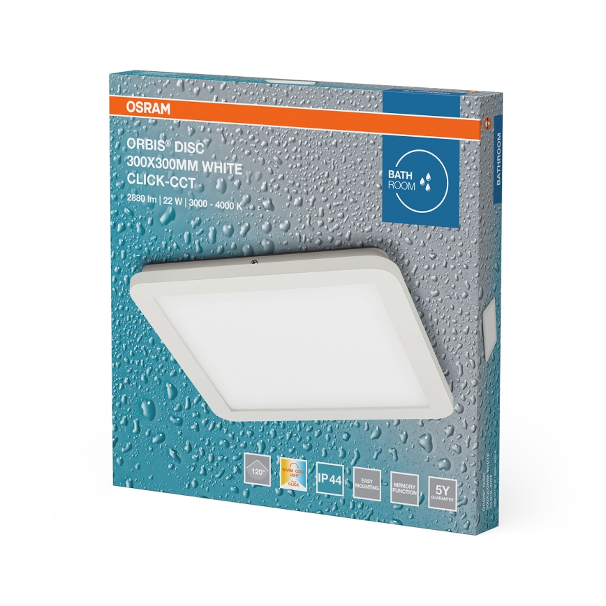 Osram - LED badeværelsesloftlampe ORBIS DISC LED/22W/230V 3000/4000K 30x30 cm IP44 hvid