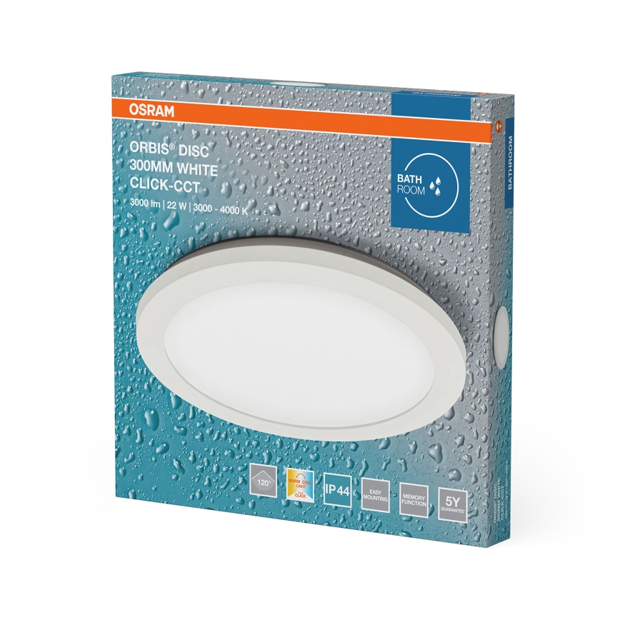 Osram - LED badeværelsesloftlampe ORBIS DISC LED/22W/230V 3000/4000K Ø 30 cm IP44 hvid