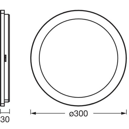 Osram - LED badeværelsesloftlampe ORBIS DISC LED/22W/230V 3000/4000K Ø 30 cm IP44 hvid