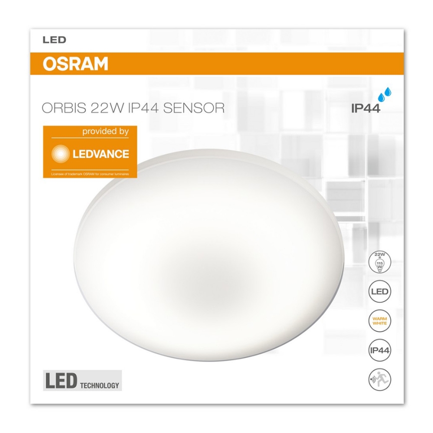 Osram - LED Lys med sensor SILARA LED/22W/230V IP44