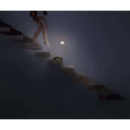 Osram - LED-natlampe med bevægelses- og skumringssensor LUNETTA LED/0,31W/230V hvid