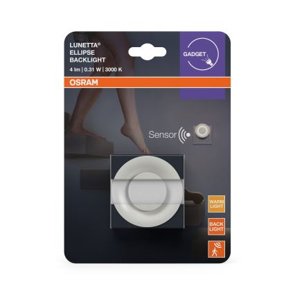 Osram - LED-natlampe med bevægelses- og skumringssensor LUNETTA LED/0,31W/230V hvid