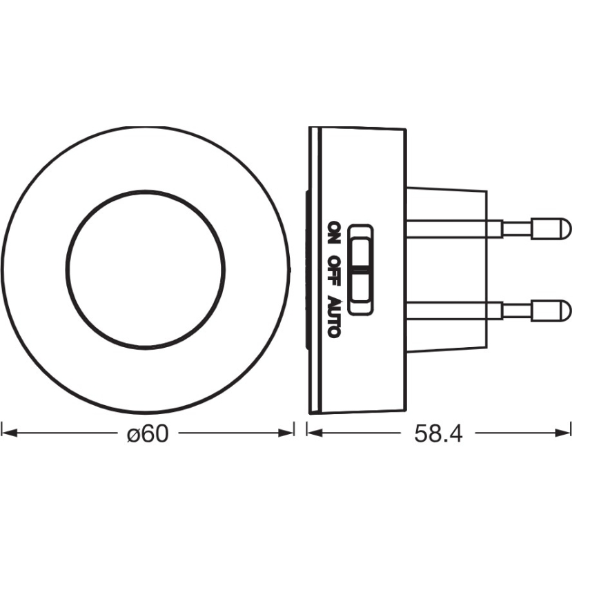 Osram - LED-natlampe med bevægelses- og skumringssensor LUNETTA LED/0,31W/230V hvid