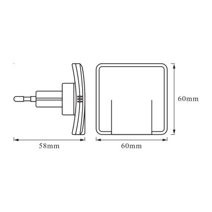Osram - LED-natlampe med sensor LUNETTA LED/0,3W/230V hvid