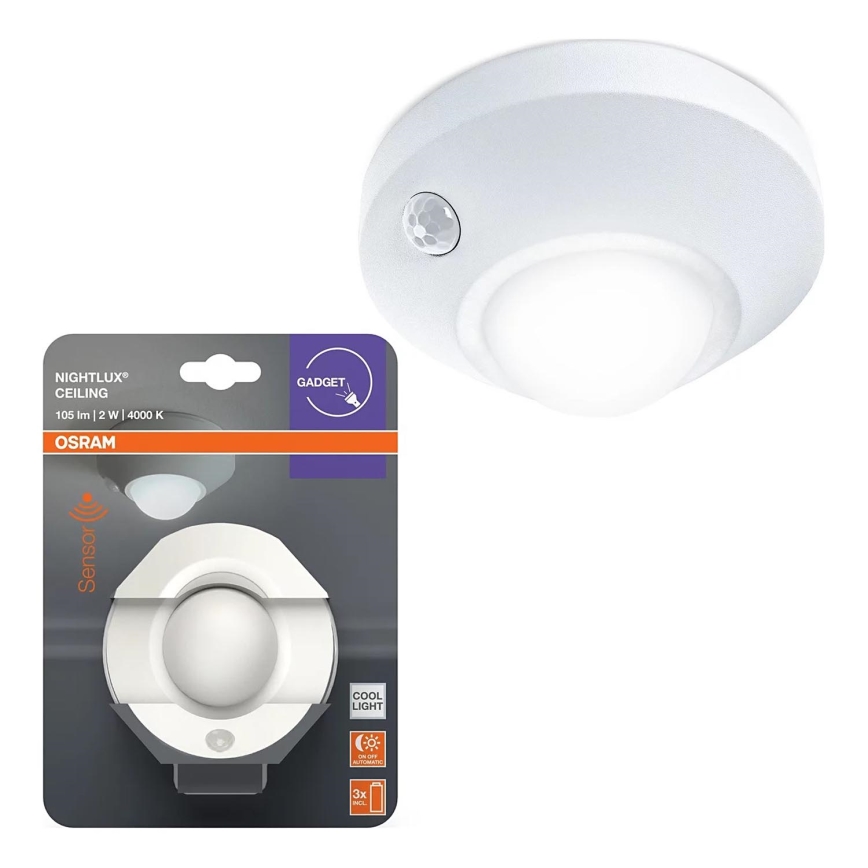 Osram - LED natlampe med sensor NIGHTLUX LED/2W/3xAA hvid