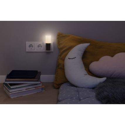 Osram - LED natlampe med skumringssensor LUNETTA LED/0,2W/230V, sort