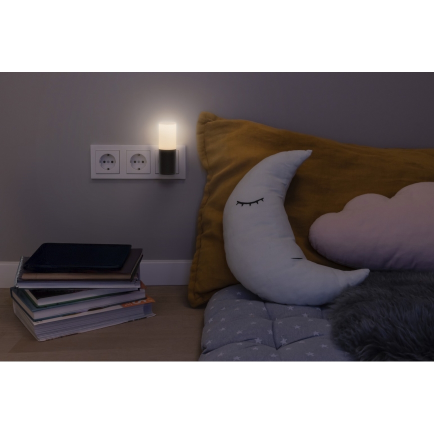 Osram - LED natlampe med skumringssensor LUNETTA LED/0,2W/230V, sort