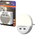 Osram - LED natlampe til stikkontakt med sensor LUNETTA 2xUSB LED/13W/230V