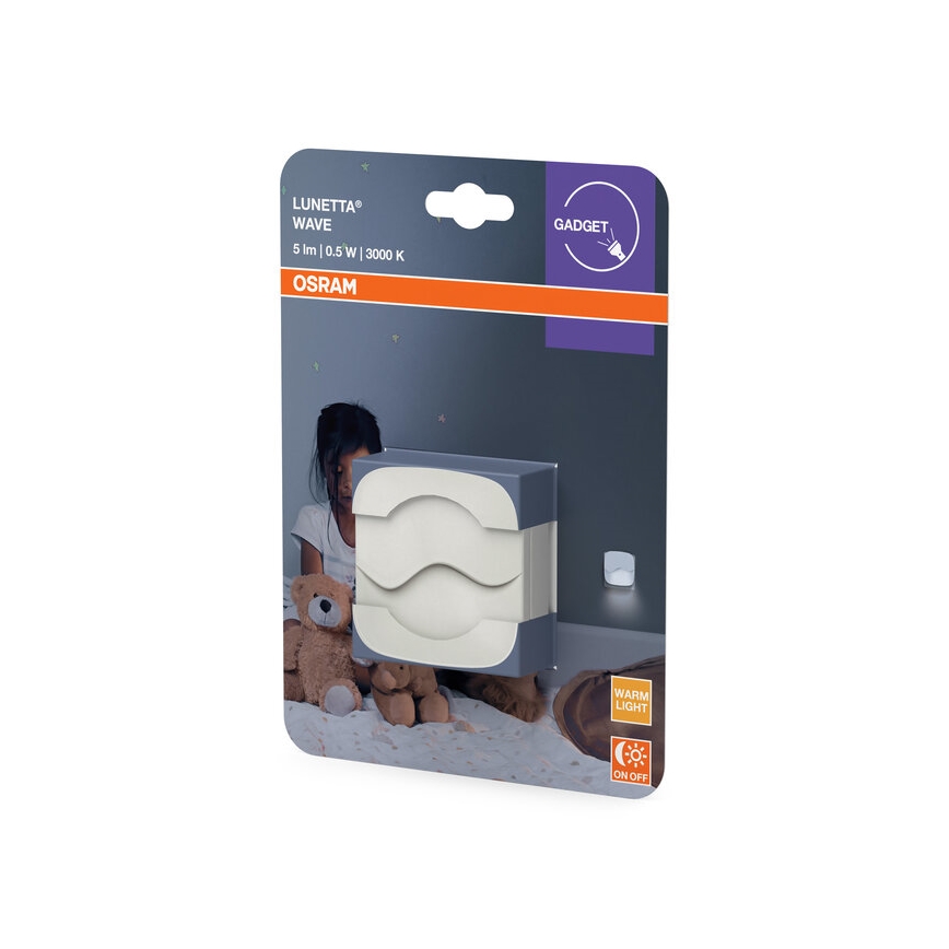 Osram - LED natlampe til stikkontakt med skumringssensor LUNETTA LED/0,5W/230V