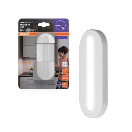 Osram - LED orienteringslampe med bevægelsessensor MOBILE LED/0,5W/3,7V 330 mAh CRI 90 hvid