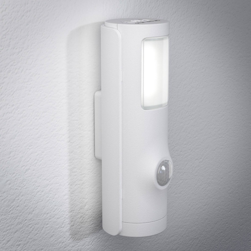 Osram - LED orienteringslampe med sensor NIGHTLUX LED/0,35W/3xAAA IP54 hvid