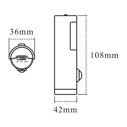 Osram - LED orienteringslampe med sensor NIGHTLUX LED/0,35W/3xAAA IP54 sølv