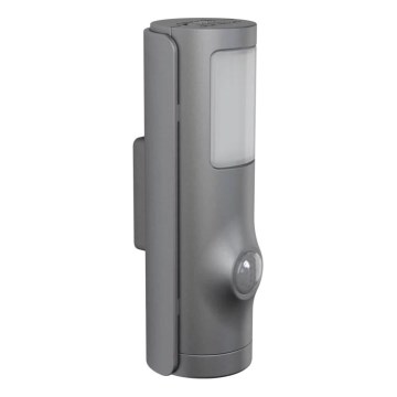 Osram - LED orienteringslampe med sensor NIGHTLUX LED/0,35W/3xAAA IP54 sølv