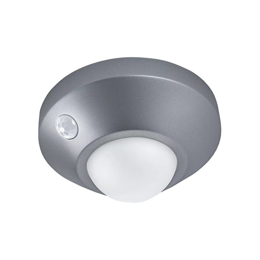 Osram - LED orienteringslampe med sensor NIGHTLUX LED/2W/3xAA, sølv