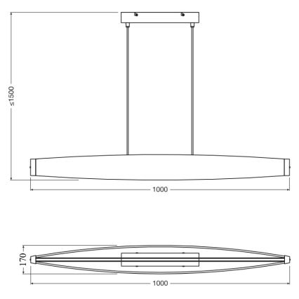 Osram - LED-pendel med wire DECOR FLAT LED/23W/230V, grå