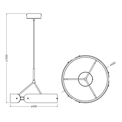Osram - LED-pendel med wireophæng DECOR CURVE LED/33W/230V, grå