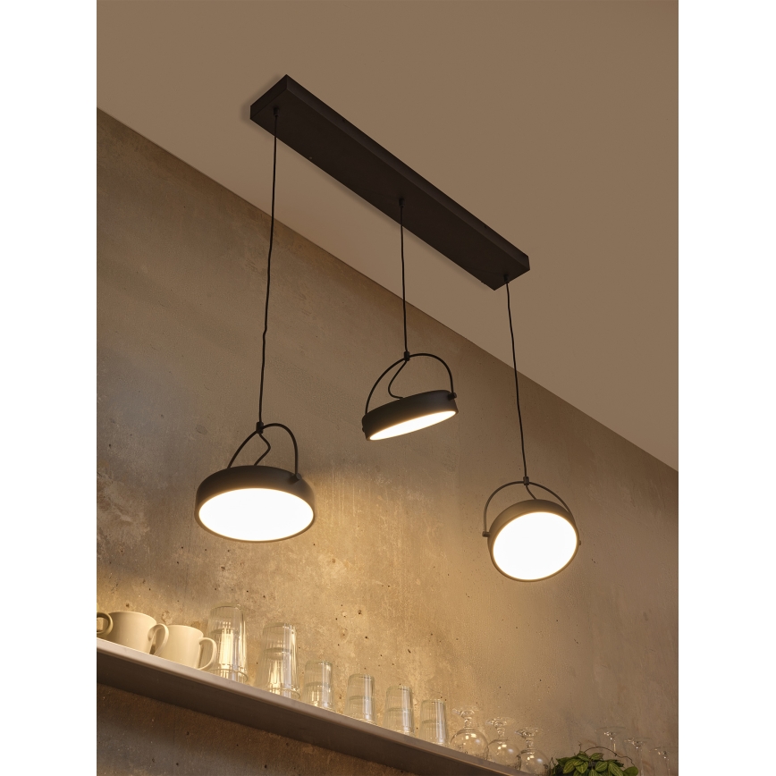 Osram - LED-pendel på wire DECOR PUCK 3xLED/12W/230V sort