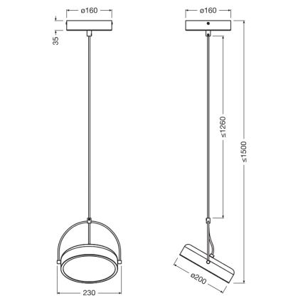 Osram - LED-pendel på wire DECOR PUCK LED/12W/230V CRI 90 sort