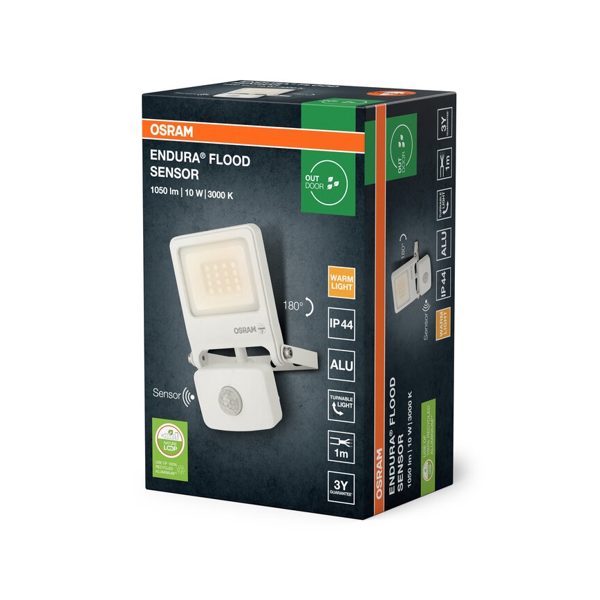 Osram - LED-projektør med sensor ENDURA LED/10W/230V 3000K IP44
