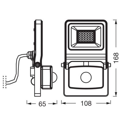 Osram - LED-projektør med sensor ENDURA LED/20W/230V 4000K IP44