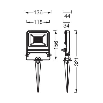 Osram - LED-reflektor ENDURA LED/20W/230V 3000K IP65 antracit