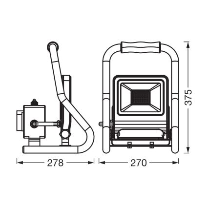Osram - LED-reflektor med holder og stikkontakter R-STAND LED/50W/230V 4000K IP44 orange/antracit
