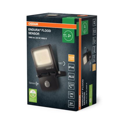 Osram - LED-reflektor med sensor ENDURA LED/20W/230V 3000K IP44