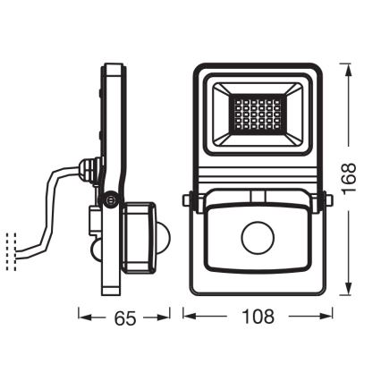 Osram - LED-reflektor med sensor ENDURA LED/20W/230V 3000K IP44