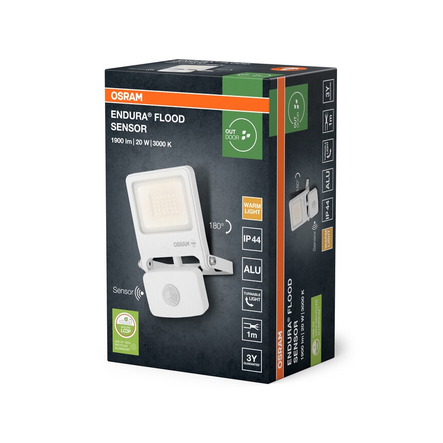 Osram - LED-reflektor med sensor ENDURA LED/20W/230V 3000K IP44