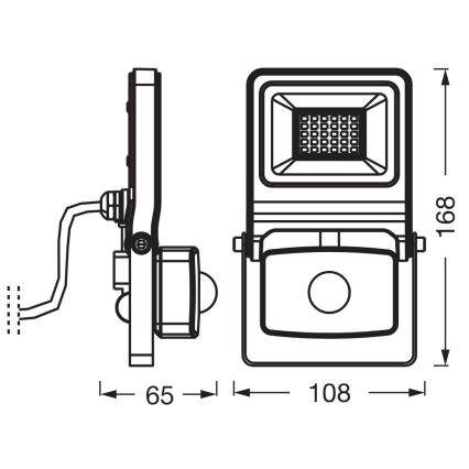 Osram - LED-reflektor med sensor ENDURA LED/20W/230V 3000K IP44