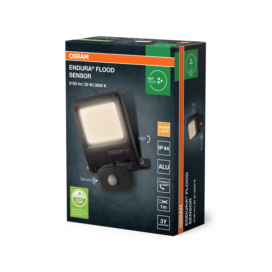 Osram - LED-reflektor med sensor ENDURA LED/30W/230V 3000K IP44