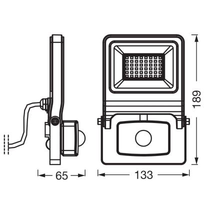 Osram - LED-reflektor med sensor ENDURA LED/30W/230V IP44