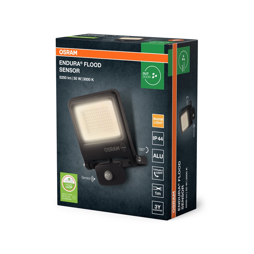 Osram - LED-reflektor med sensor ENDURA LED/50W/230V 3000K IP44