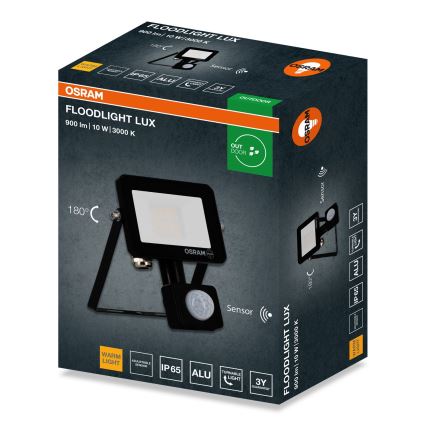 Osram - LED reflektor med sensor FLOODLIGHT LED/10W/230V 3000K IP65