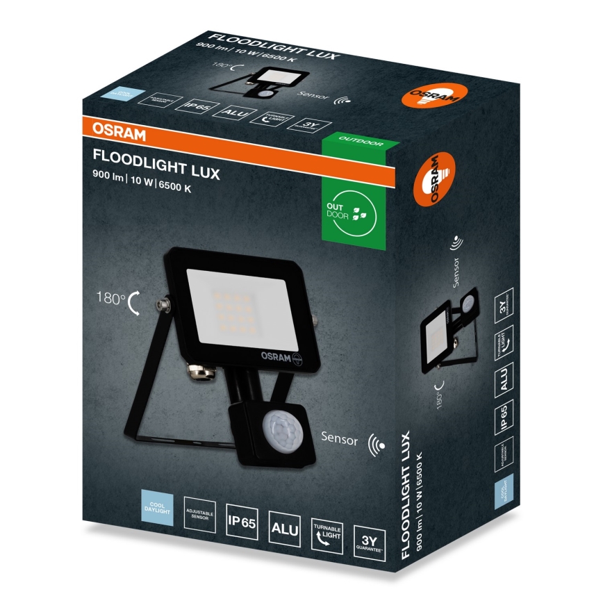 Osram - LED-reflektor med sensor FLOODLIGHT LED/10W/230V 6500K IP65