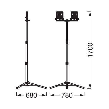 Osram - LED-reflektor med TRIPOD-stativ 2xLED/20W/230V 4000K IP65 orange/antracit