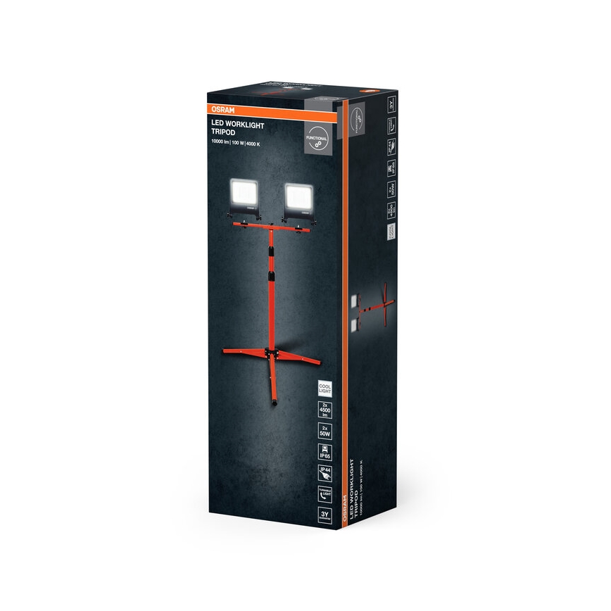 Osram - LED-reflektor med TRIPOD-stativ 2xLED/50W/230V IP65