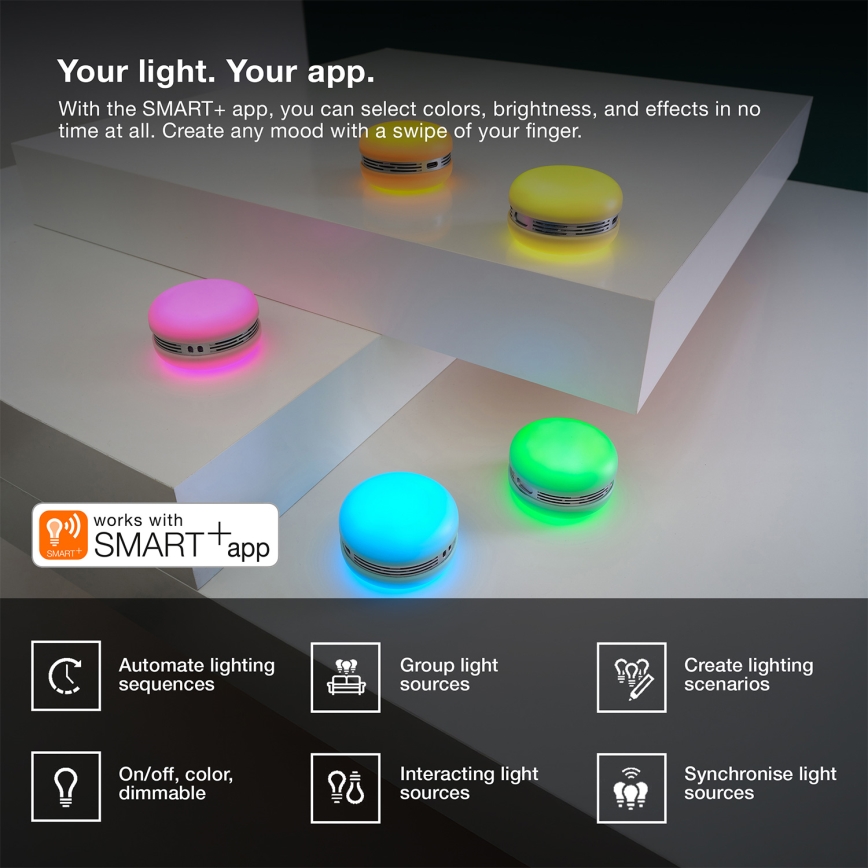 Osram - LED RGB Dæmpbar højttaler SMART+ MACARON LED/1,75W/3,7V 450 mAh lyserød