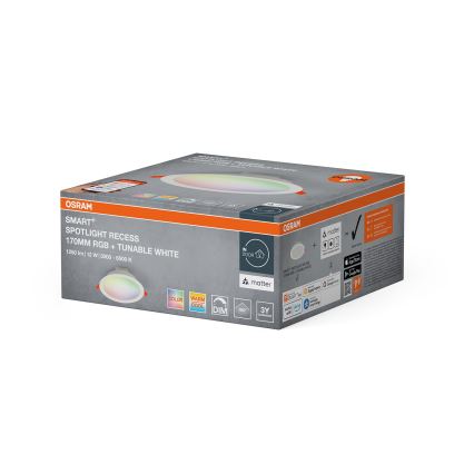Osram - LED RGB dæmpbar indbygningsdownlight SMART+ DOWNLIGHT LED/12W/230V 3000-6500K Wi-Fi