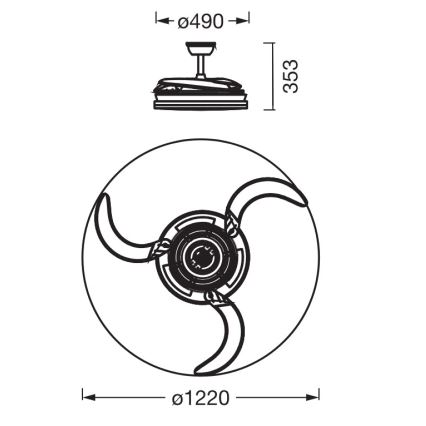 Osram - RGB LED-dæmpbar loftlampe med ventilator CIERZO LED/35W/230V 3000-6500K + fjernbetjening
